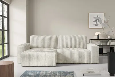 Produktbild von Furnisell Ecksofa L Form Cord Sofa "FANO", Cremig