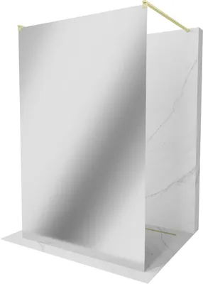 Zdjęcie produktu dla Mexen Kioto ścianka prysznicowa wolnostojąca 100 x 200 cm, lustro 8 mm, złota szczotkowana - 800-100-002-55-50