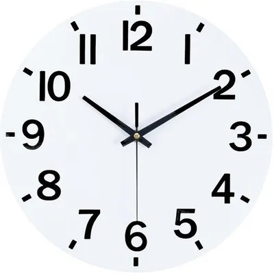 Immagine prodotto di Orologio da parete in legno MDF, 30 cm, al quarzo silenzioso, bianco, decorativo