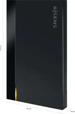 Produktbild von AISENS ASE-2524B, SSD-Gehäuse, 2.5", SATA, Serial ATA II, Serial ATA III, 5 Gbit/s, USB Anschluss, Schwarz
