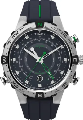 Produktbild von Timex Armbanduhr Herren Expedition Tide-Temp-Compass 45mm Silicone Strap Watch Silber Blau TW2V22100