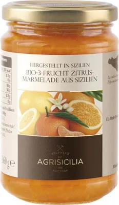 Immagine prodotto di Marmellata – Agrisicilia, composta da tre tipi di agrumi provenienti dalla Sicilia, 360g