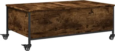 Produktbild von Couchtisch mit Rollen Räuchereiche 91x55x34 cm Holzwerkstoff