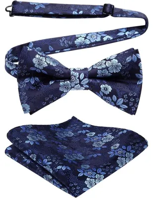 Imagen del producto de Pañuelo de bolsillo para hombre, ajustable, color azul y blanco, ideal para bodas