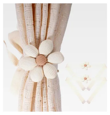 Produktbild von 2 Stück Vorhang Raffhalter, Blumen Gardinenclips im Boho-Stil für Haus, Büro und Wohnzimmer