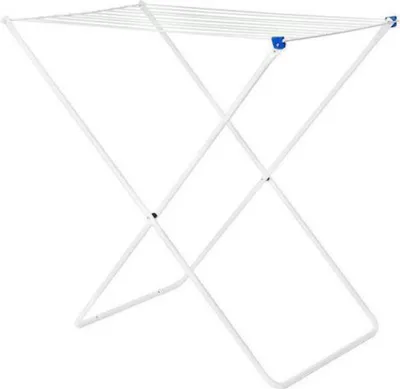 Image de DanDiBo Séchoir à linge Séchoir sur pied Blanc 93918 Pliable Étroit Métal sans ailes sans roulettes Peu encombrant Pliable
