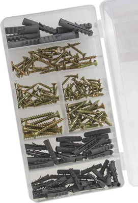 Produktbild von Schrauben und Dübelsortiment 178 teilig Universal Dübel und Schraubensortiment