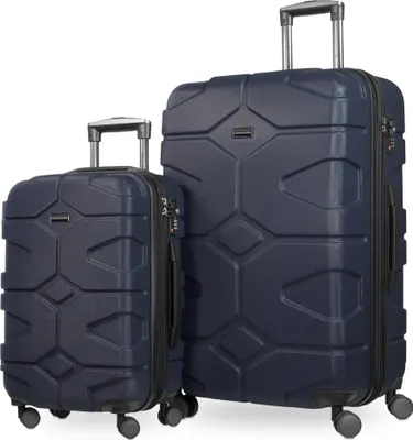 Immagine prodotto di HAUPTSTADTKOFFER X-Kölln - Set di 2 trolley espandibili, robusto guscio rigido in ABS, bagaglio a mano + valigia da viaggio, TSA, (S & L), blu scuro