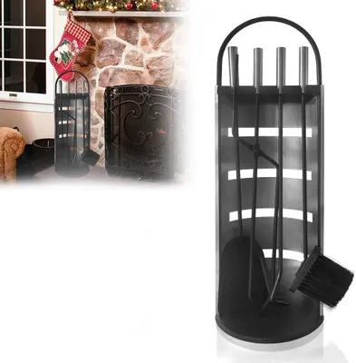 Produktbild von YARDIN Edelstahl Kaminbesteck 5-teiliges Silber Hochwertige Klassisch Kaminzubehör Kamingarnitur Kaminreinigungs set aus Küche Haushalt Wohnen