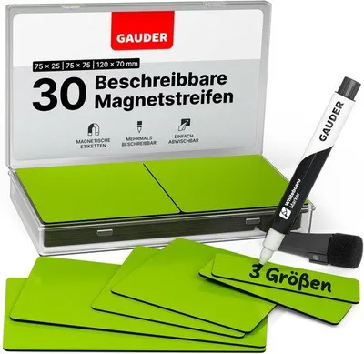 Produktbild von Magnetische Etiketten, herbruikbaar, 30 Stück, 3 Größen