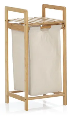 Bamboe wasmand met uittrekbare waszak, 73x33x33 cm, 30 Liter
