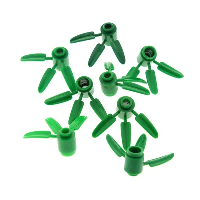 Produktbild von 8x Lego Pflanze 1x1 grün Bambus Blätter 3 Blatt Stiel 10236 7623 6270003 30176