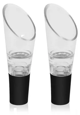 Weinausgießer 2er-Set, Kunststoff/Edelstahl, 9,5 cm, transparent