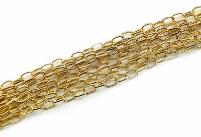 Produktbild von Vintageparts Gliederkette Goldfarben 2 m oval länglich 7x4 mm