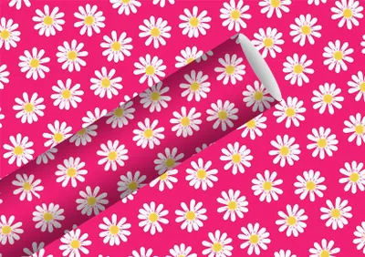 Produktbild von Braun & Company Geschenkpapier Dancing Daisies pink 2 m x 70 cm