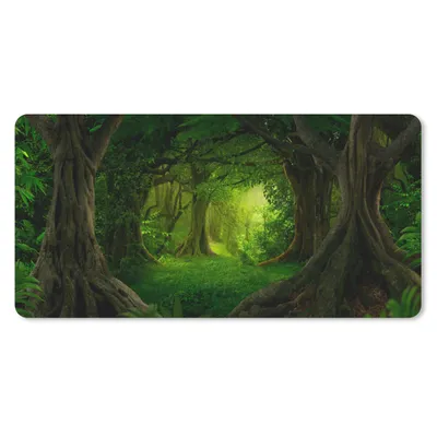 Produktbild von MuchoWow® Mauspad Mousepad Bäume - Wald - Grün - Landschaft - Natur 60x30 cm - Mousepads - Maus Mat - Pad - Mausunterlage - Nachhaltig