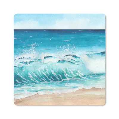 Produktbild von MuchoWow® Mauspad Mousepad Golf - Strand - Aquarell 20x20 cm - Mousepads - Maus Mat - Pad - Mausunterlage - Desk Mat - Bureauartikeln