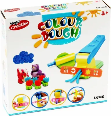Imagen del producto de Masa plástica, exprimidor, set de colores, masa para modelar