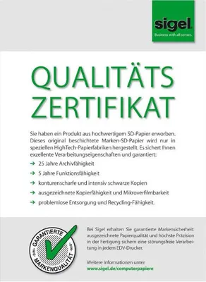 Produktbild von SIGEL 33243 Computerpapier 12"x240 mm, A4, LP, 60 g/m², 3f, blanko/rosa/gelb+AHL, 600 Sätze, Endlospapier