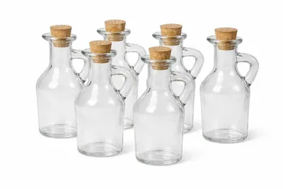 6er Set Glas-Ausgießfläschchen 100 ml – für Öl, Essig, Sirup und Likör