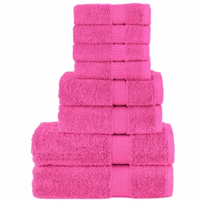 Productafbeelding van 8-delige Handdoekenset SOLUND 600 g/m² roze