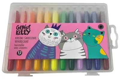 Produktbild von Genius Kitty Wachsmalstifte, drehbar, 12 Farben - "Das gelobte Land"