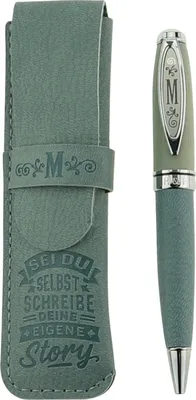 Produktbild von History & Heraldry Bamboo Persönlicher und individueller Kuli Kugelschreiber Stift mit Namen und Spruch Personalisiertes Etui Monogramm-Design persönliches Geschenk (Kuli M)