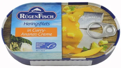 Produktbild von Heringsfilets in Curry-Ananas Creme (200 g)