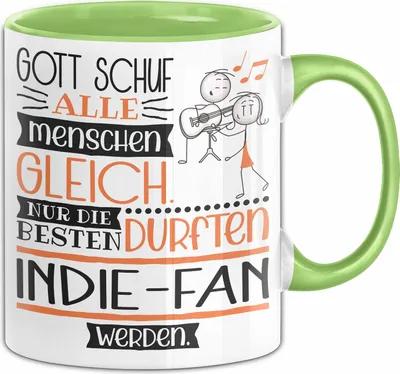 Produktbild von Indie-Fan Geschenk Becher Tasse Gott Schuf Alle Menschen Gleich Nur Die Besten Durfeten Indie-Fan Werden Geschenkidee Lustig (Grün)