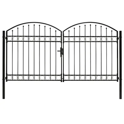 Imagen del producto de Puerta doble "Living Store Zauntor" con arco superior, acero, 300x175 cm, color