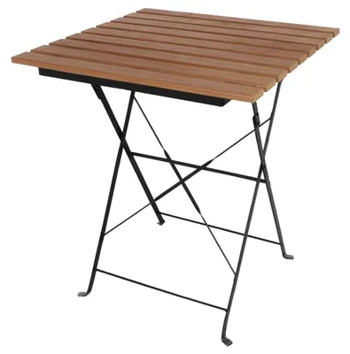 Produktbild von Bolero Terrassentisch quadratisch und klappbare mit Kunstholzlatten 695x695x595mm