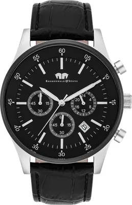Produktbild von Rhodenwald   Söhne Armband-Uhr Goodwill Silber/Schwarz Echtleder Schwarz 10010071