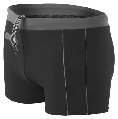 Produktbild von Aquarti Herren Badehose Kurz mit Kontrastpaspel, Farbe: 010 Schwarz / Grau, Größe: M