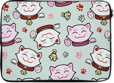Produktbild von MuchoWow® Laptop Hülle 13 Zoll Katze - Haustiere - Muster Laptoptasche - Laptophülle - Sleeve - Rundumschutz