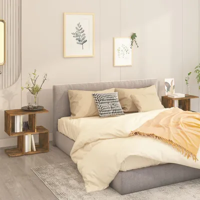 Obrázok produktu pre vidaXL Nočné stolíky 2 ks. Údený dub 50x30x51,5 cm odvodený výrobok z dreva