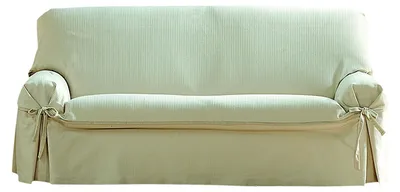 Sofaüberwurf 2-Sitzer, Ecru, 100% Baumwolle, waschbar