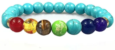Productafbeelding van Clataly Bunte Energie Armband, 8 mm, natuurlijke vulkanische steen, tijgeroogsteen, blauw