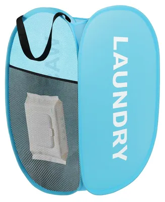 Zusammenklappbarer Wäschekorb aus Mesh, 60 L, blau