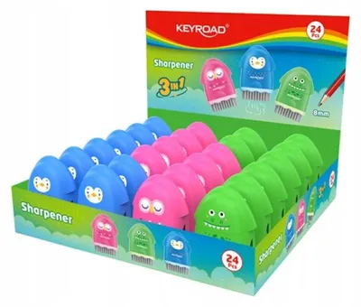 Produktbild von Keyroad KR972128 manueller Bleistiftanspitzer mit Radiergummi