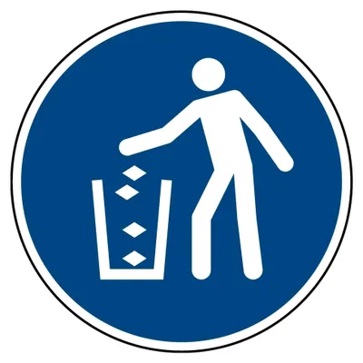 Produktbild von ISO Sicherheitskennzeichnung für Abfalleimer
