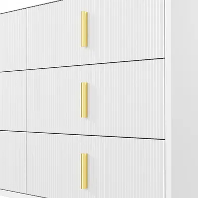 Immagine prodotto di okwish Cassettiera da cucina con ampio spazio di archiviazione, mobile con 6 cassetti, cassettiera per soggiorno, 120x40x70 cm, bianco