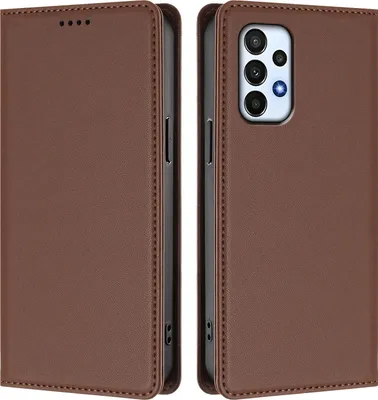 Image de Etui en cuir pour Samsung Galaxy A23 5G/4G, étui magnétique en cuirPolyuréthaneavec support Marron