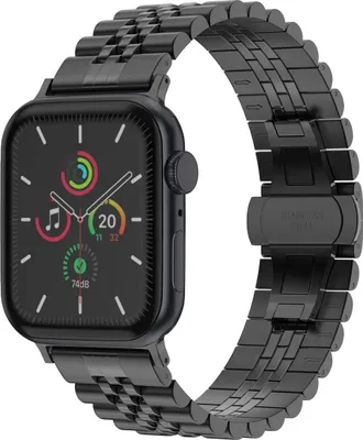 Produktbild von Selencia Jubilee-Edelstahlarmband für Watch Series 1 t/m 9 / SE (38/40/41 mm) | Series 10 / 11 (42 mm) - Schwarz