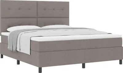 Produktbild von Boxspringbett mit Matratze Taupe 180 x 200 cm Stoff