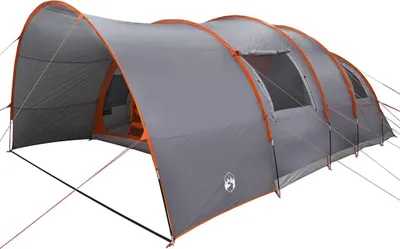 Produktbild von vidaXL Tunnelzelt mit Dach Grau und Orange 710 x 460 x 245 cm