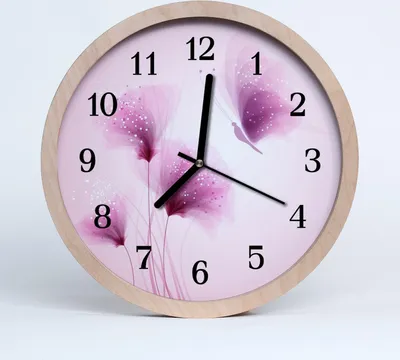 Produktbild von Holzuhr 30fi cm wanduhr - Blumen Blumen