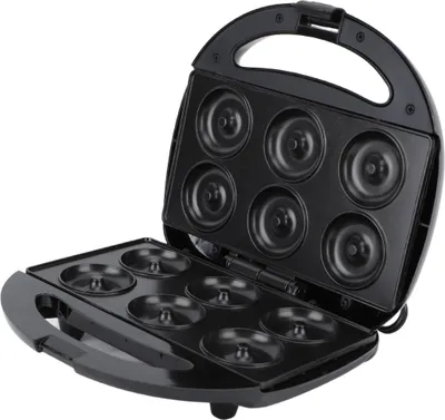 Obrázok produktu pre Nepriľnavý 750 W prístroj na pečenie šišiek 22 x 23 x 5 cm, obojstranné pečenie, kompaktný prístroj na pečenie šišiek - DONUTPRO