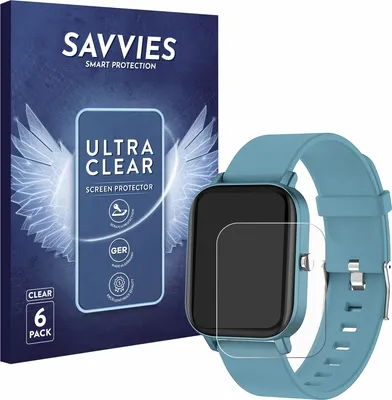 Produktbild von 6x Für Pubu Smartwatch Schutzfolie Savvies Displayschutz Display Schutz Folie Klar Transparent