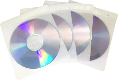 Produktbild von 100 Doppel CD DVD Hüllen 2 fach Plastikfolien Folienhüllen Aufbewahrung Sleeve Weiß