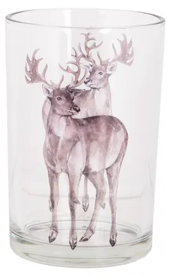 Obrázok produktu pre Clayre & Eef držiak na čajovú sviečku Ø 12x18 cm Transparentné sklo jeleň